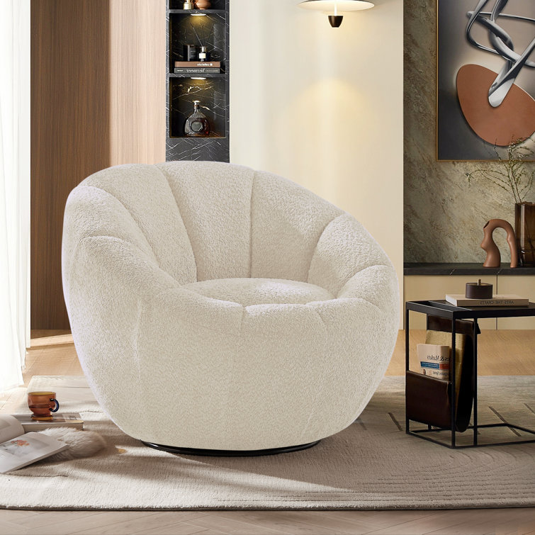 Haralabos Upholstered Swivel Barrel Chair